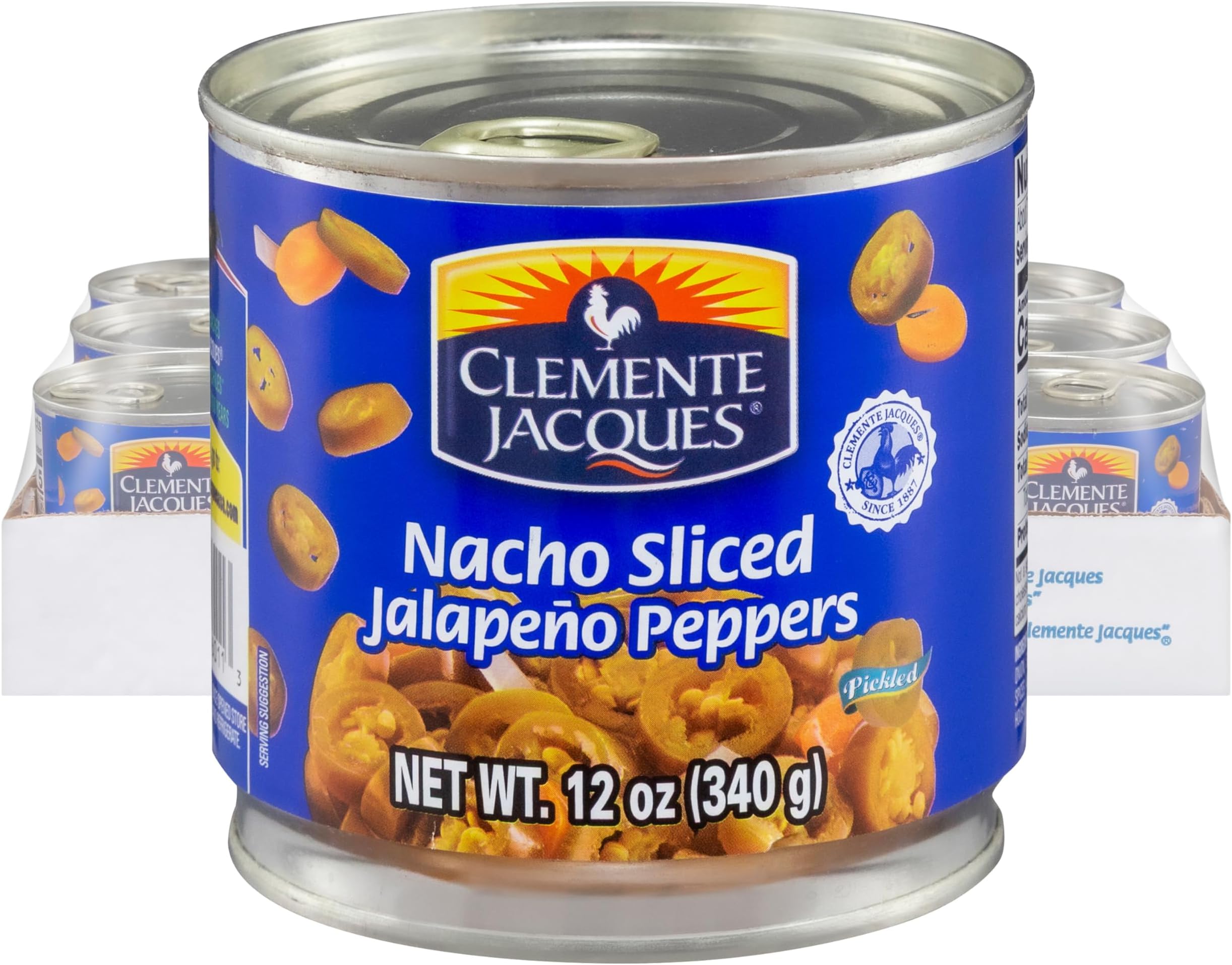 Clemente Jacques Nacho Jalapeno Peppers, Sliced Spicy Jalapeno, 12 oz (Pack of 12)
