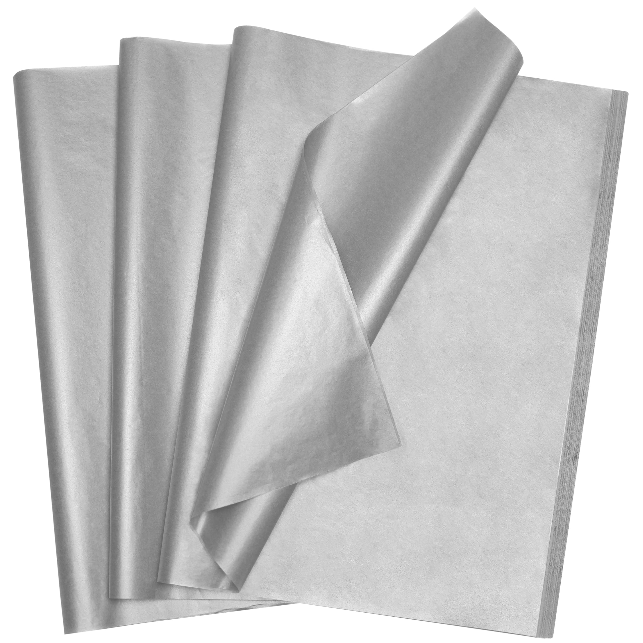 Bobobag 100 Sheets Silver Tissue Paper,14"X20" Metallic Tissue Paper for Gift Bags, Birthday Anniversary Christmas Tissue Gift Wrapping, Holiday Decoration &amp; Arts Craft