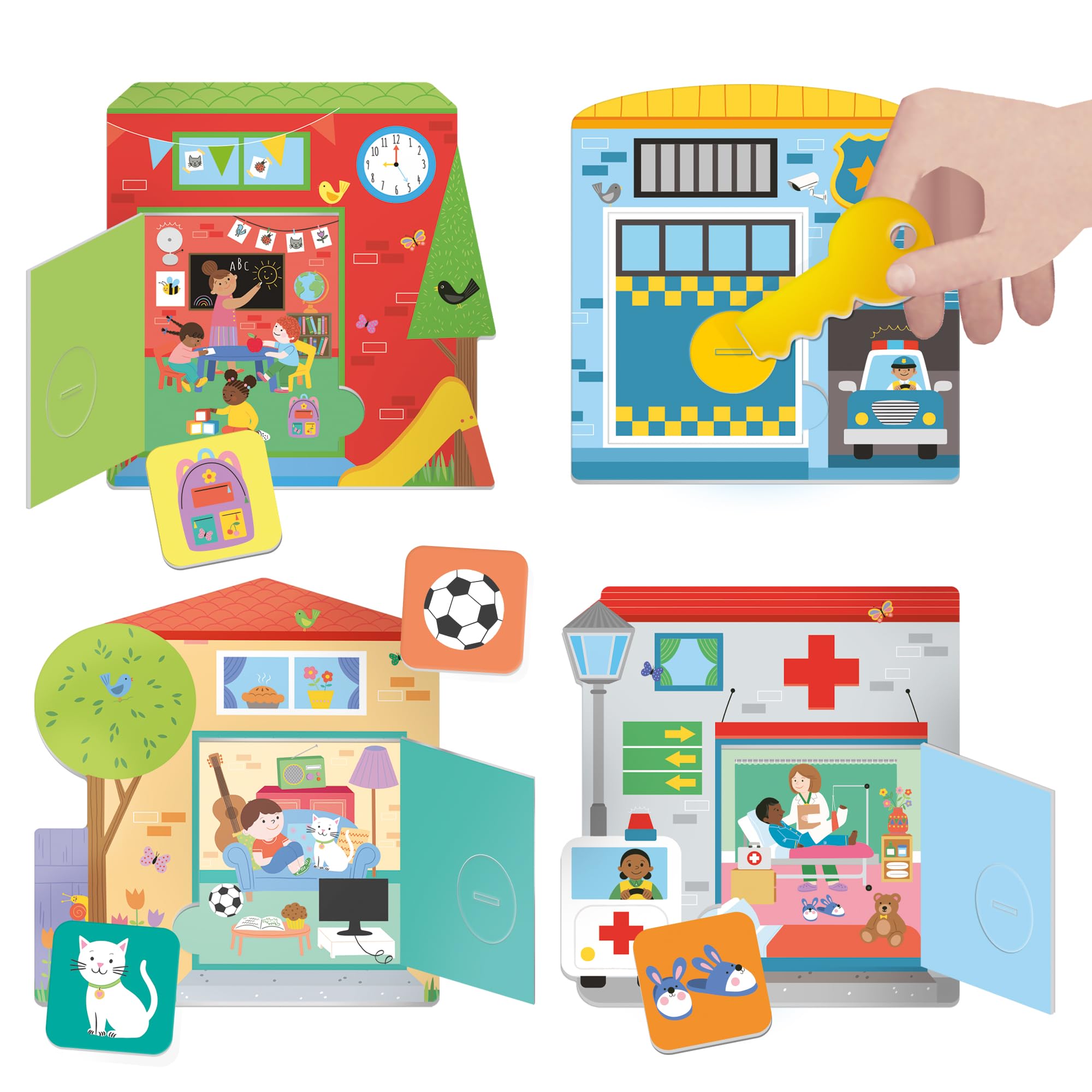 HEADU - Cerca Apri e Trova Montessori - Memoria e Osservazione per i Più Piccoli | Gioco Educativo Montessori 2 3 4 5 Anni, Gioco Memoria Bambini, Attività con Chiave Apri e Chiudi, Made in Italy