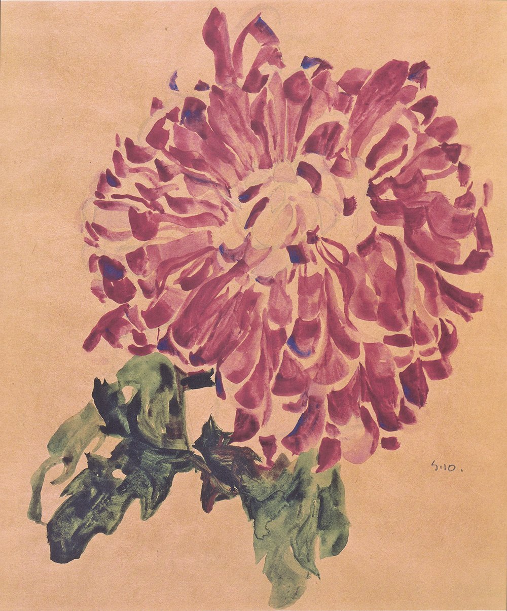Poster Egon Schiele Rote Chrysantheme 1910 grand format déco murale XL