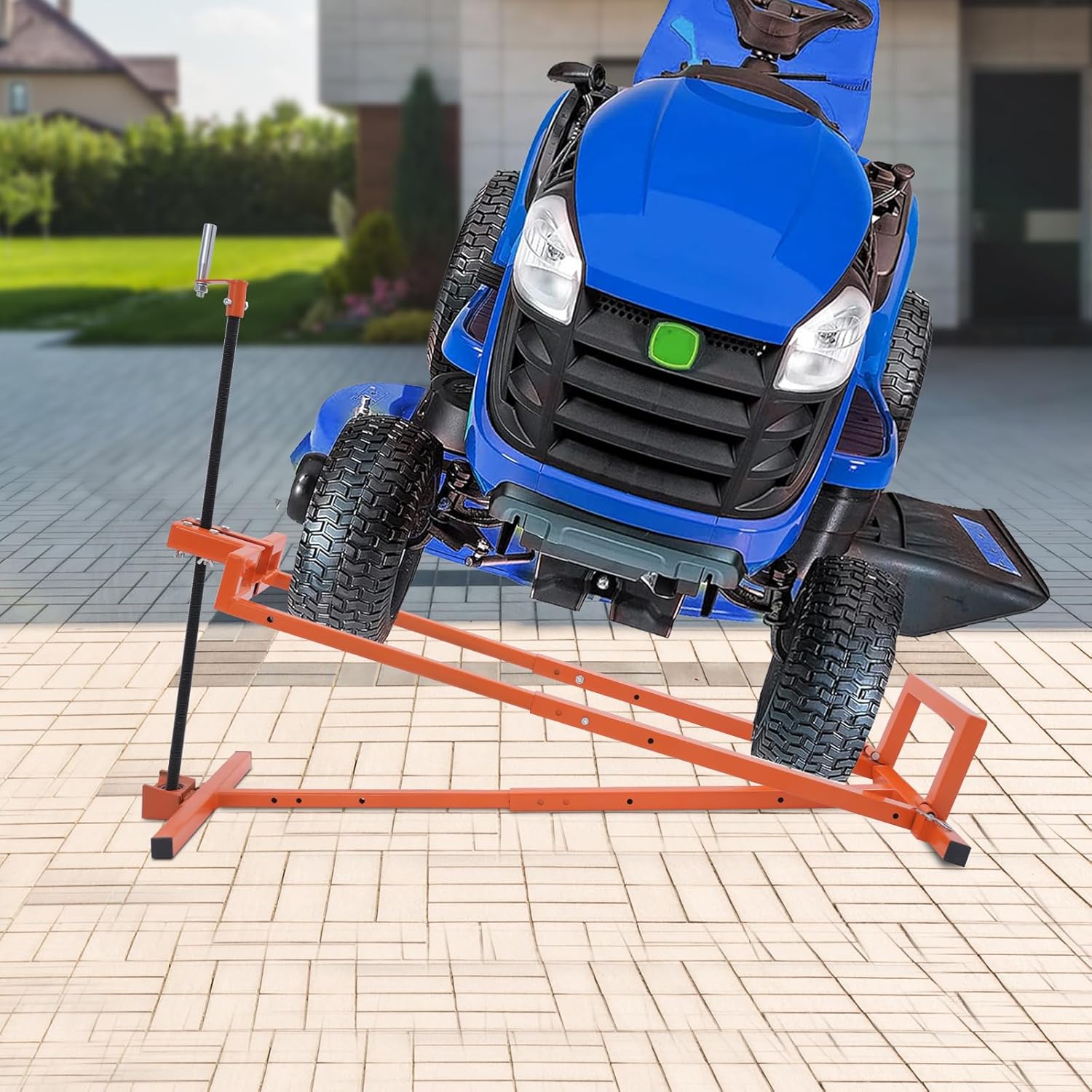Lawn Mower Lift Jack 880lb Mower Lift Tool Riding Mowers Lifts Telescopic Maintenance Jack for Mowers Garden Tractors Maintenance and Repair Red