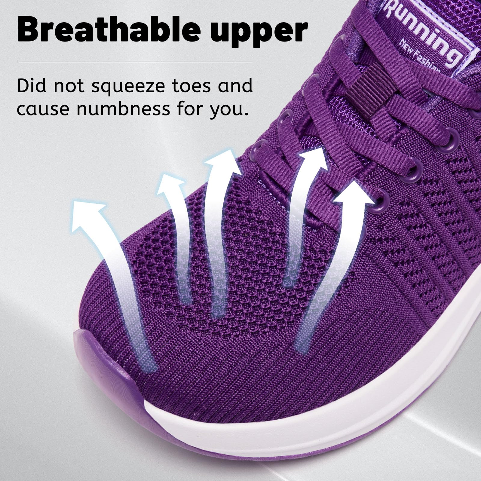 Weite Damen Laufschuhe Leicht Sportschuhe Breite Sneaker Luftgepolsterte Extra Breite Sneaker Bequem Laufen & Alltag
