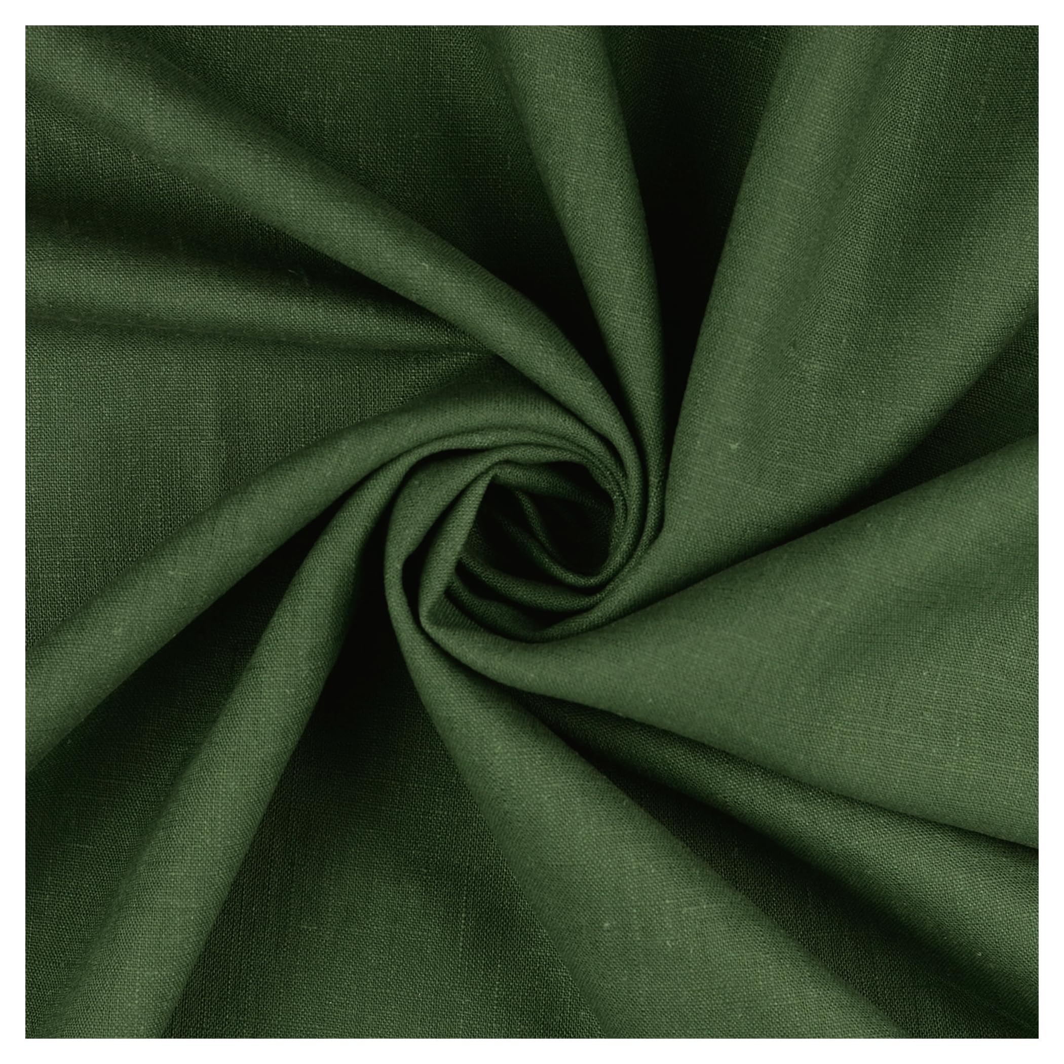 Premium Washed 100% Linen Fabric Soft Breathable Material Vintage Fashion Dressmaking Flax Bag Curtain Cushions Tablecloths | 1000cm x 136cm (Forest)