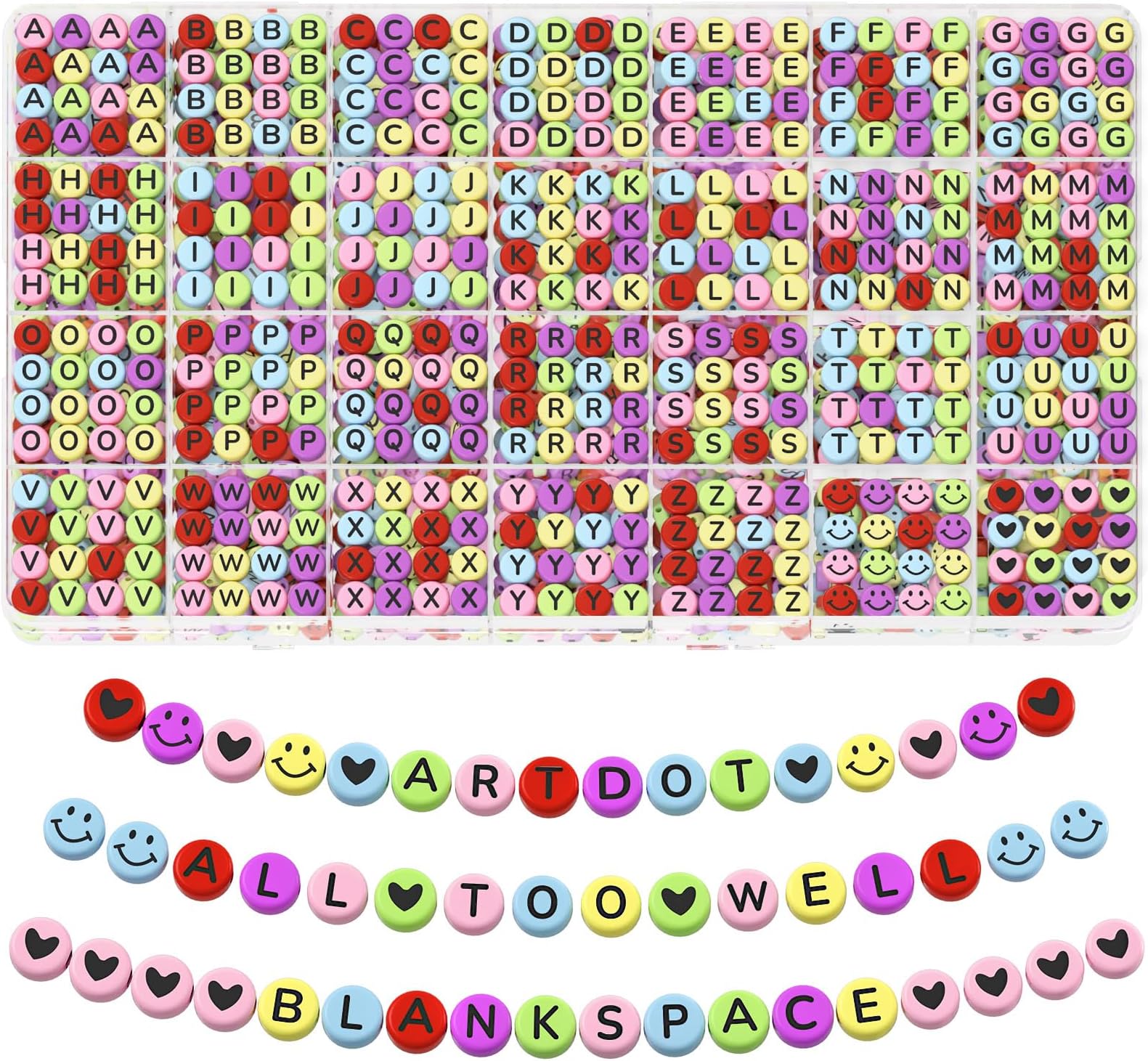 ARTDOT 1400 Pieces Letter Beads for Friendship Bracelets Making Kit, 28 Styles Assortment Jewelry Making Supplies Alphabet Beads Set with Cases Preppy Crafts Gifts