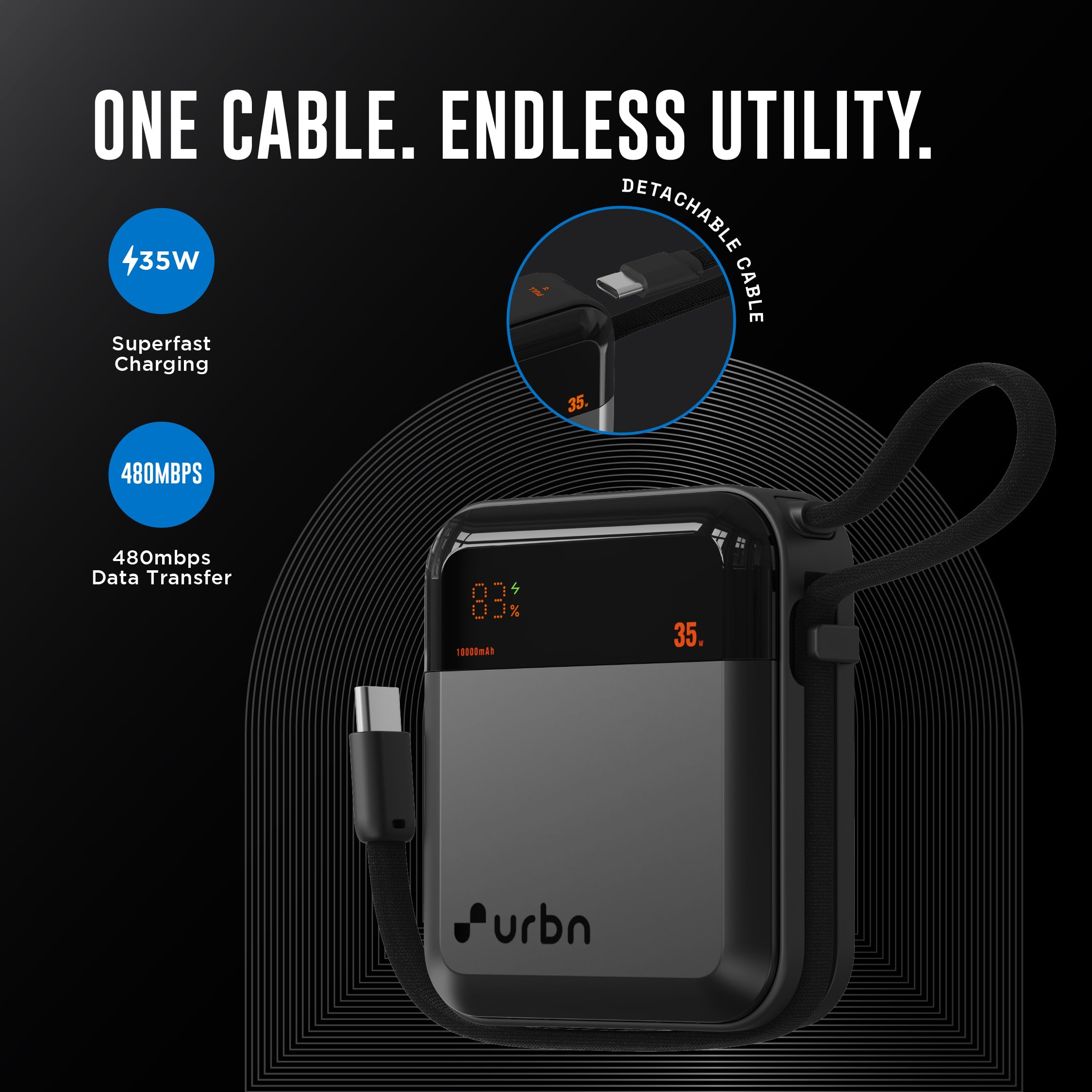 URBN 10000 mAh 35W Mini Volt Power Bank | Dual Output | PD + QC Compatible | Two-Way Fast Charge | Pass-Through Charging | for MacBook Air, iPhone, Samsung, Android & More (Grey) — Amazon image 6