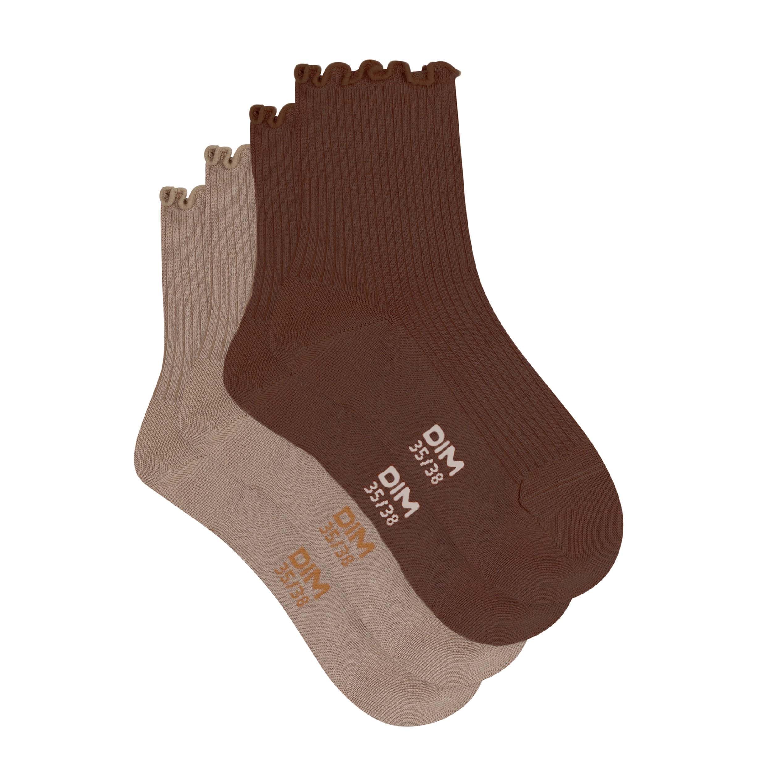 DIM Women's Modal Ruffle Socks x2