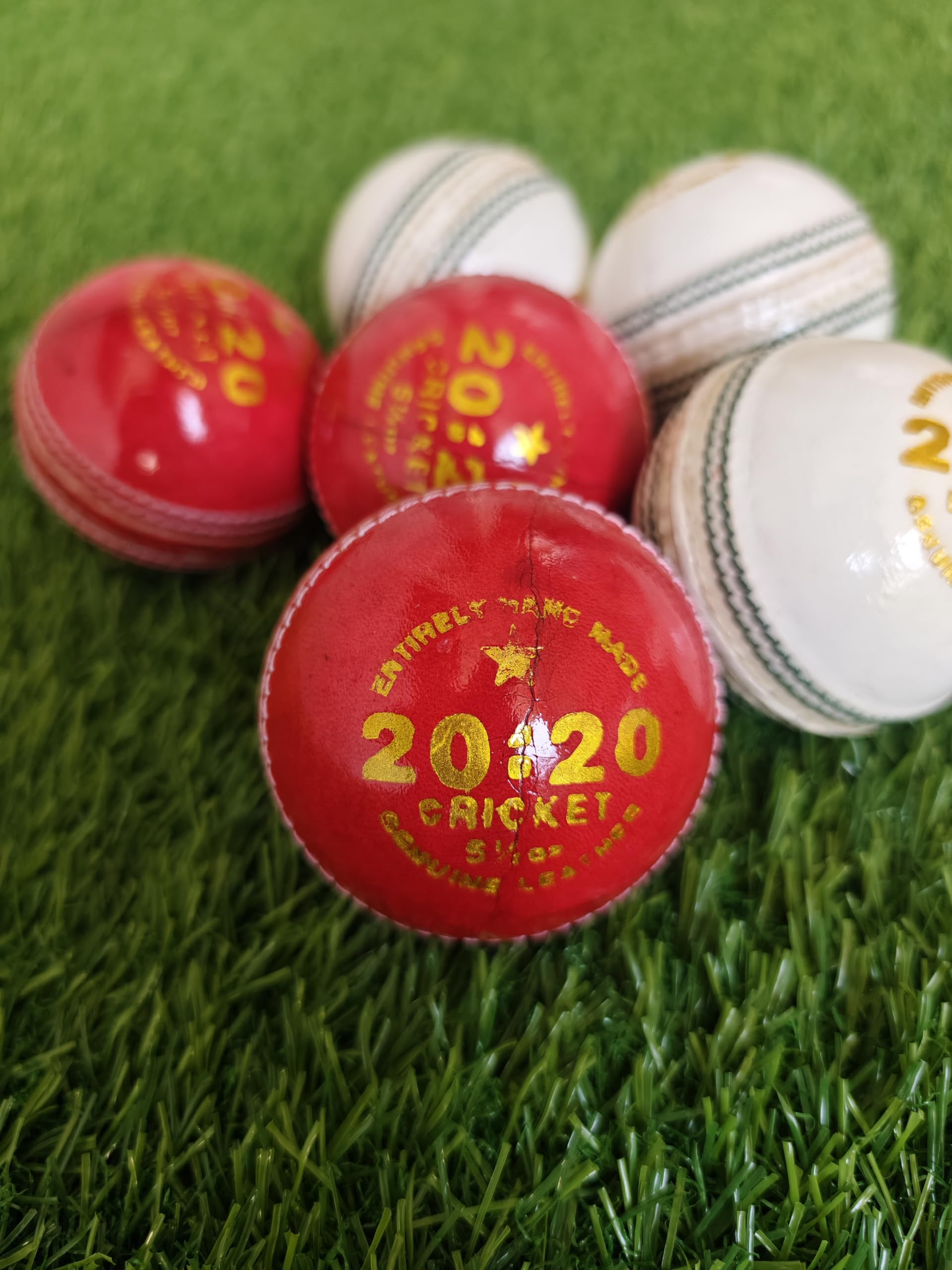 T20 Edition Four Pieces Cricket Leather Ball (20-25 Overs) (Pack of 2, RED)-picture-27