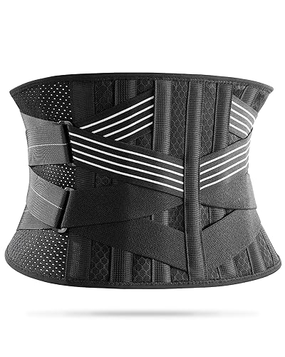 Fitomo Soporte de espalda para el dolor de espalda baja, hombres y mujeres, cinturón de apoyo de espalda para alivio intante del dolor de ciática,