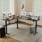 Agilestic L-Shaped Standing Desk Adjustable Height, Electric Corner Standing Desk, Sit Stand Up, 75x61 inch Sit Stand Computer Table, Black