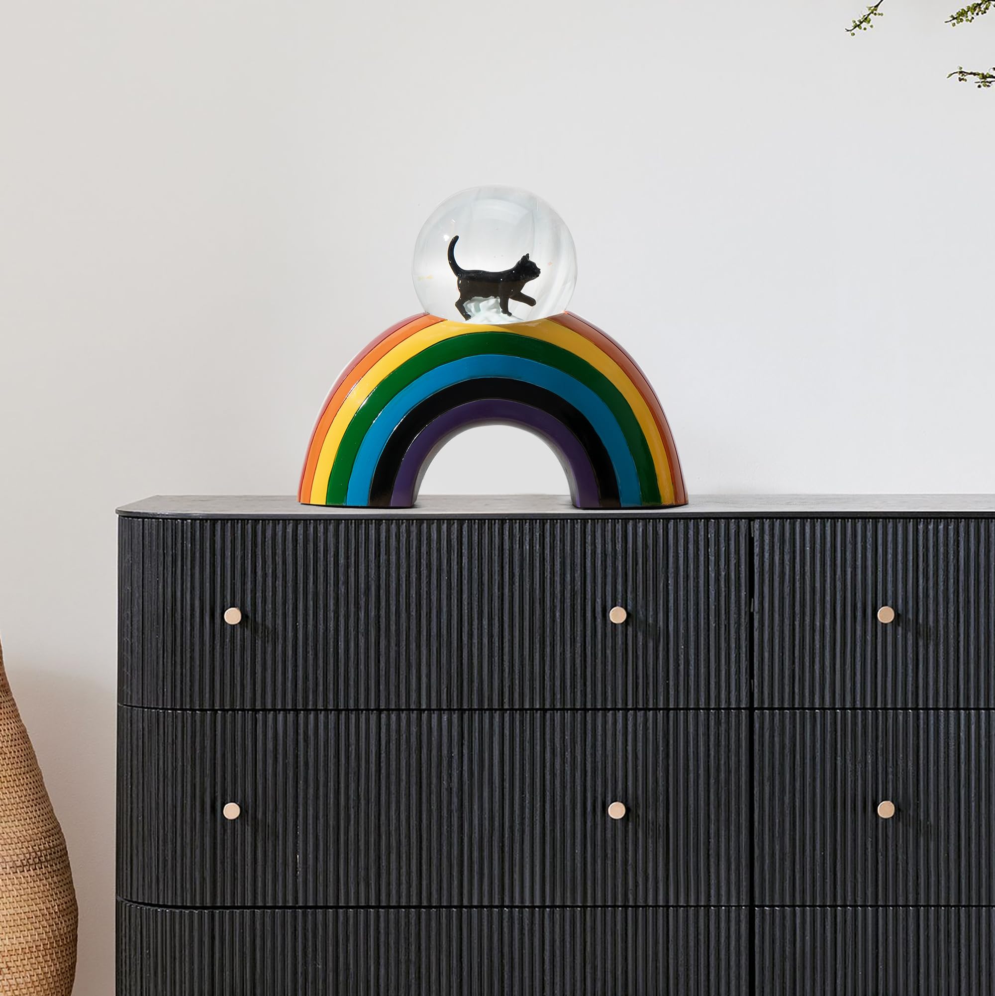 PETQTBB,Perfect Memorial Cat Urn with Rainbow Bridge Snow Globe Design Cat Memorial…