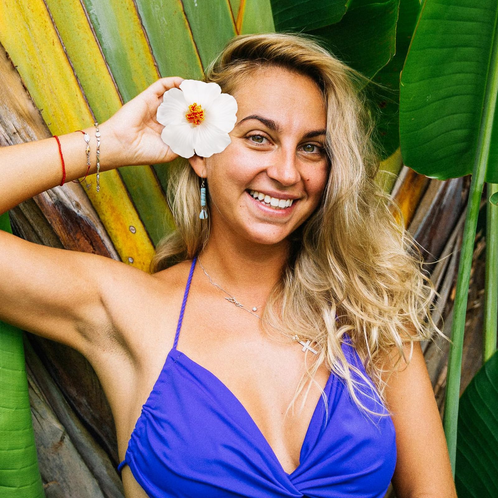 NUOBESTY Pinzas para el Cabello con Flores Set de 3 Unidades en y Accesorios con Flores para Mujeres y Niñas Decoración Veraniega para Fiestas y Vacaciones