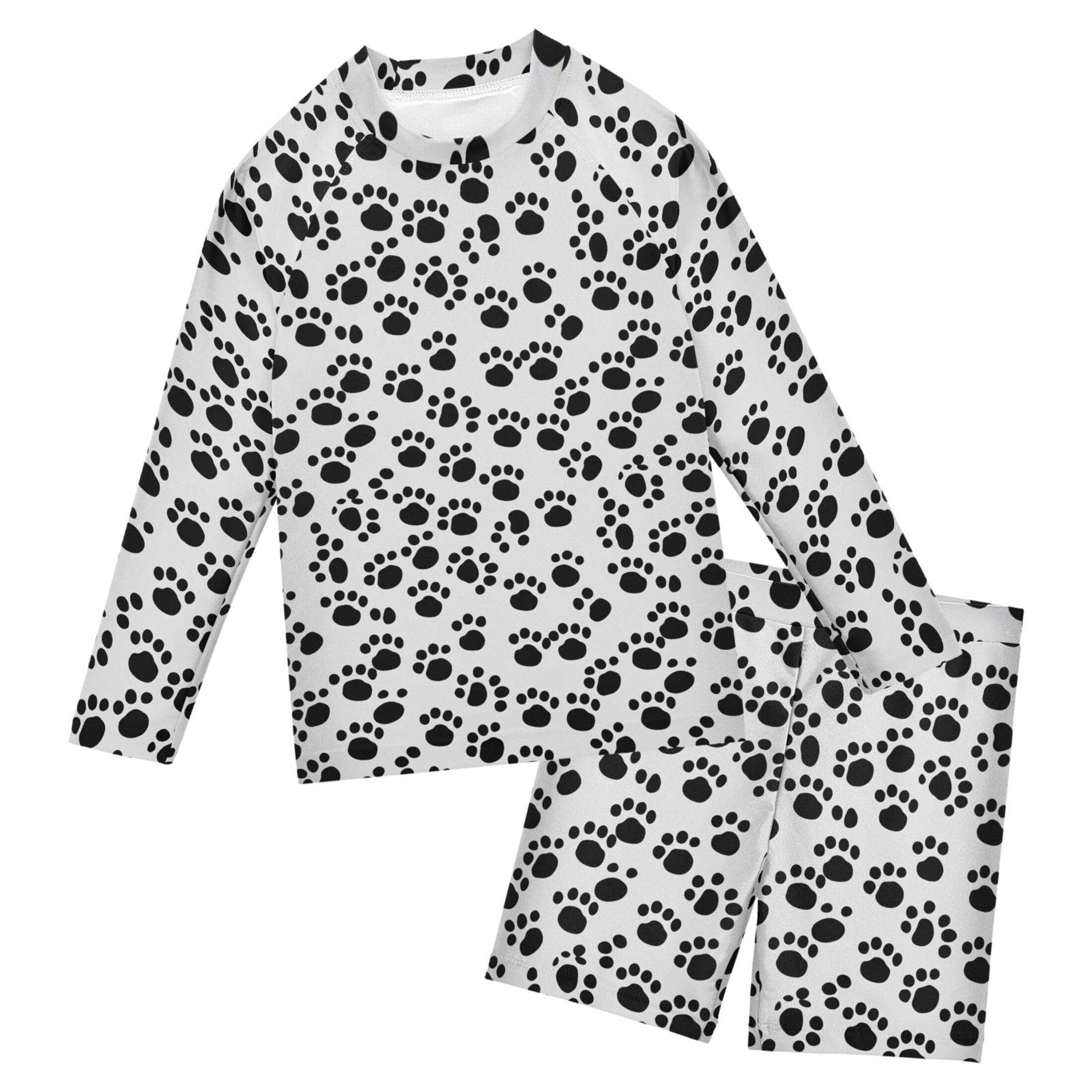 Cat Paw Print Toddlers and Baby Boys' Swimsuit Trunk and Rashguard Set B0402834