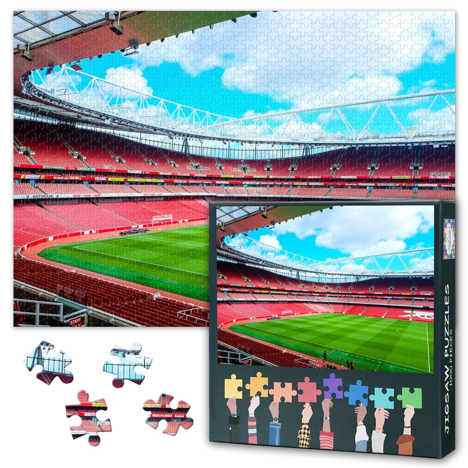 1000 Piece Jigsaw Puzzle -Arsenal Football Club London Paintings, 50x70cm Complex Artwork Parlour Games, Famous Stadium Jigsaw Puzzles, Family Challenge Night