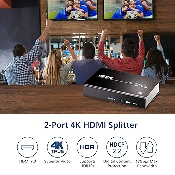 【新品】セール！HDMI 2分配器(True 4K対応) ATEN VS182B HDMI 2分配器(True 4K対応) - VS182B, ATEN ビデオ分配器/ビデオ