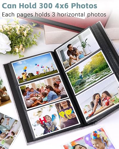 Miniatura 4 de Álbum de fotos de lino de 4 x 6 pulgadas, 300 fotos, cubierta de tela, álbumes de imágenes, álbumes de boda, escuela, aniversario familiar,