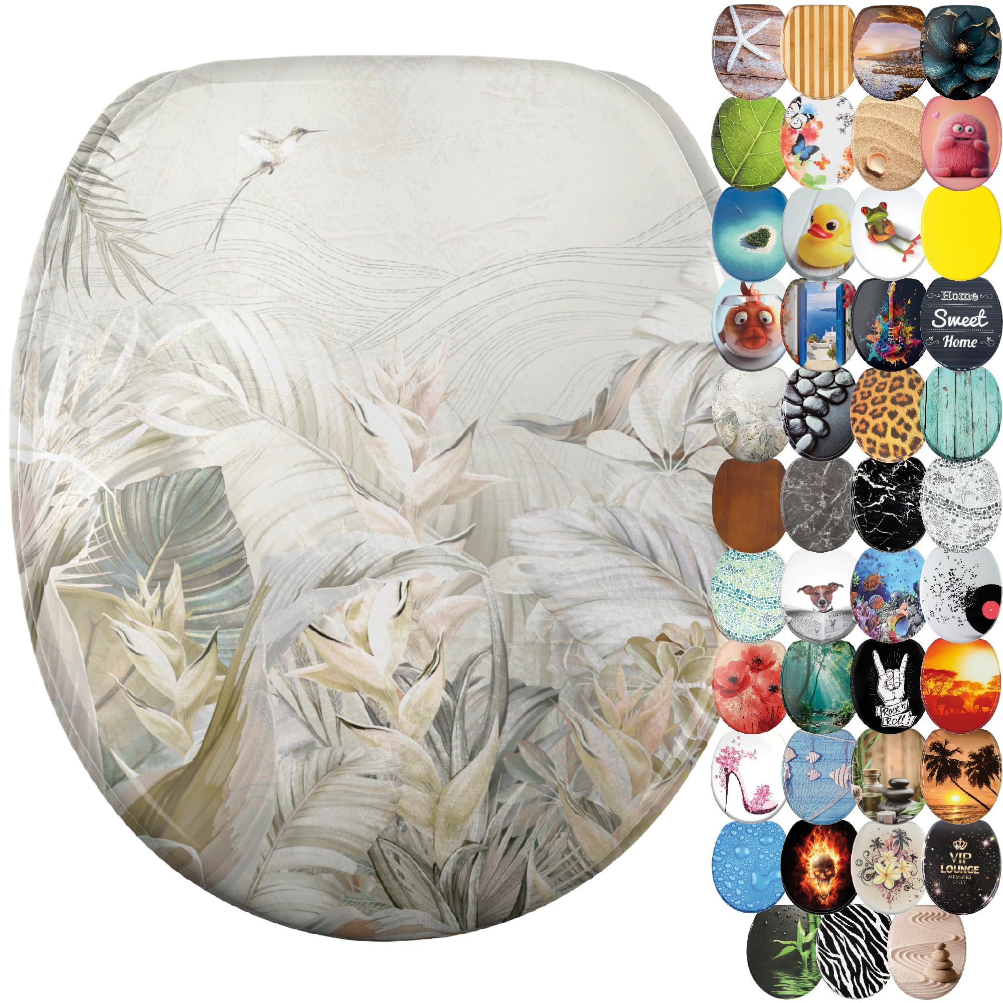 Sanilo Soft Close Toilet Seat, Wide Choice of New Toilet Seats, Stable Hinges, Easy to Mount (Hortus)