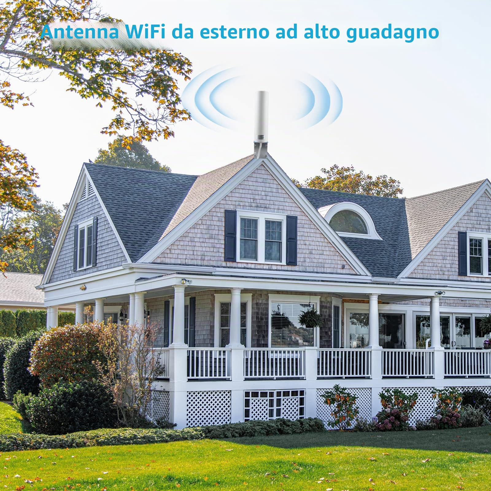 Antenna 4G Esterna 10DBi Dual SMA Maschio RG174 5M Cavo WiFi ad Alto Guadagno 3G 4G LTE Omnidirezionale per Router 5GLTE Hotspot Wireless