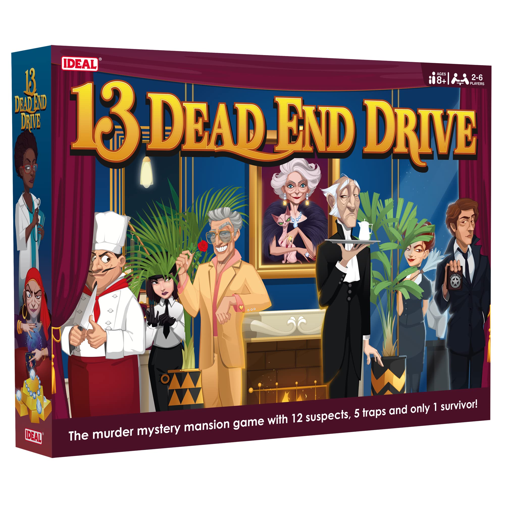 13 Dead End Drive Board Game, Ages 8+: The Murder Mystery Mansion Game. Unused!