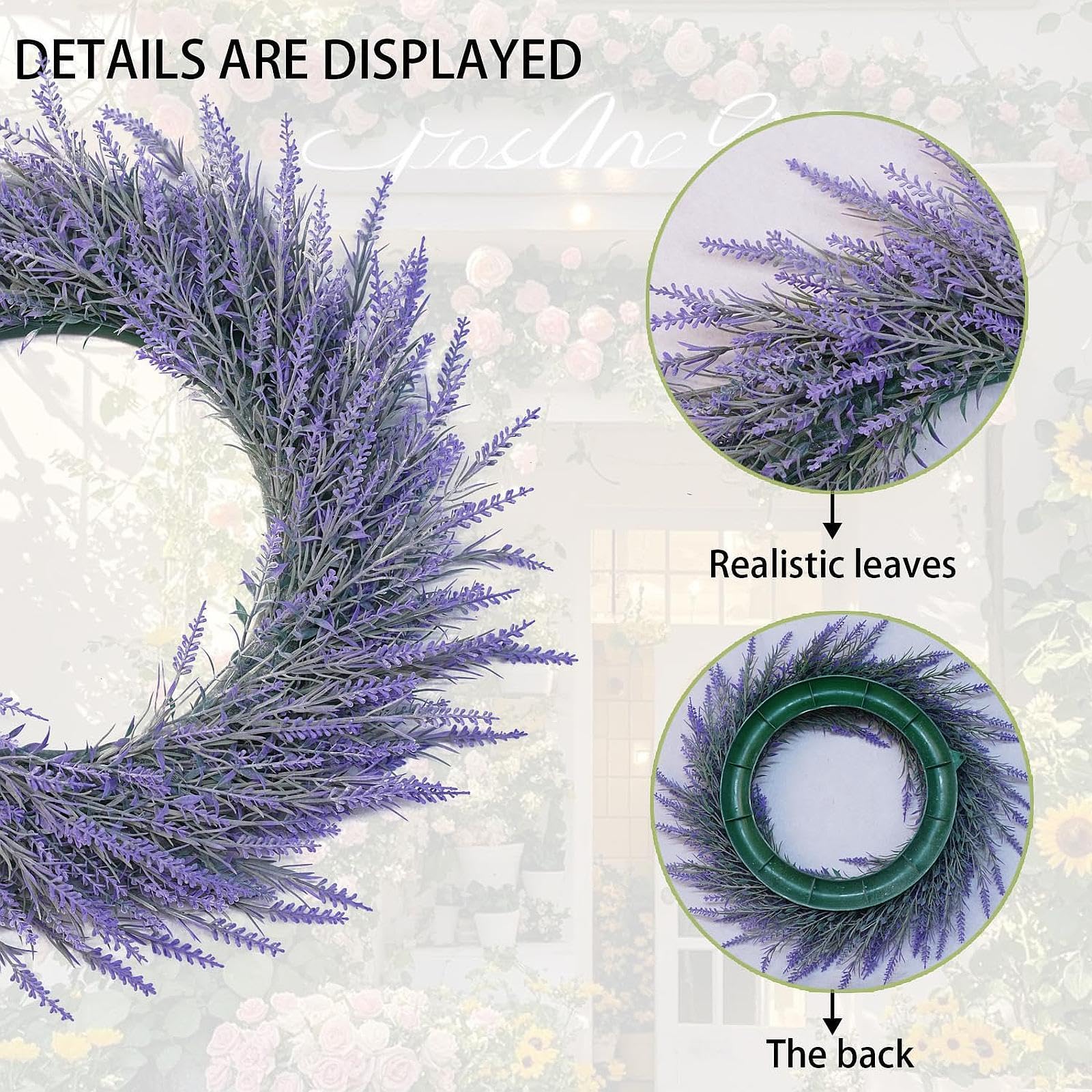 perfk Ghirlanda di Fiori Artificiali in 2 Pezzi, Ghirlanda Rotonda, Pratica E Versatile per La Decorazione Della Casa, Ideale per La Parete