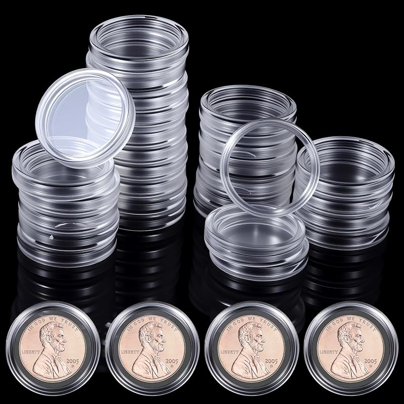 300 PCS Airtight Coin Capsules - 20mm Clear Plastic Coin Holders for Collectors, Secure Round Storage Cases for Silver Dollars & Coins Protection
