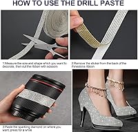 Vista 3 de 3 rollos de cinta autoadhesiva de diamantes de imitación de 3 yardas con diamantes de imitación de 0.079 pulgadas (0.079 in) para manualidades