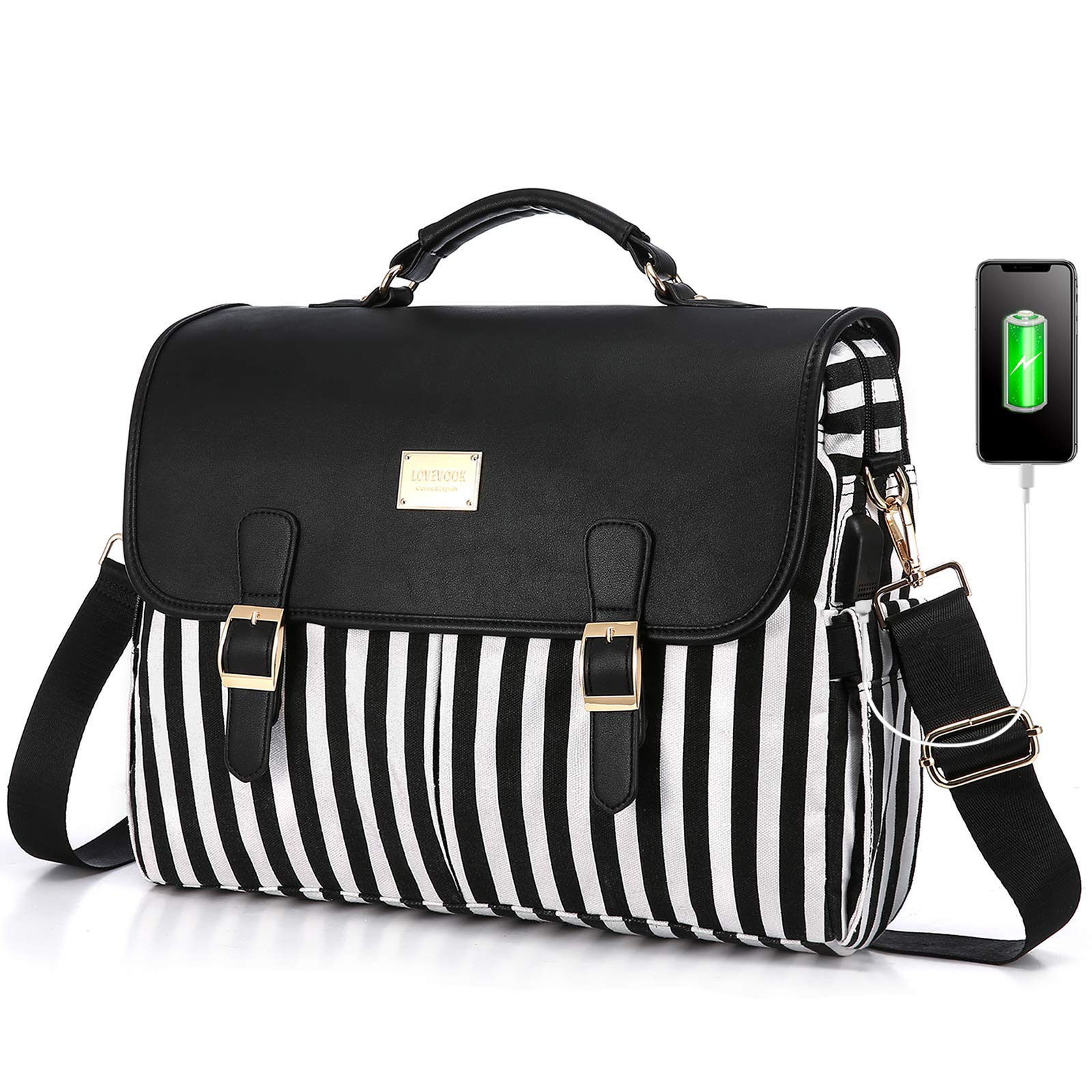 LOVEVOOK Laptop Bag for Women Large Computer Bags Cute Messenger Bag Briefcase Business Work Bags Pu