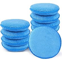 Microfiber Wax Applicator Pads, 5 Inch Round Foam Buffing & Detailing Polishing Pads, Reusable Car Wax Applicator for Car Cleaning, Waxing & Fine Polishing, 12 Pack