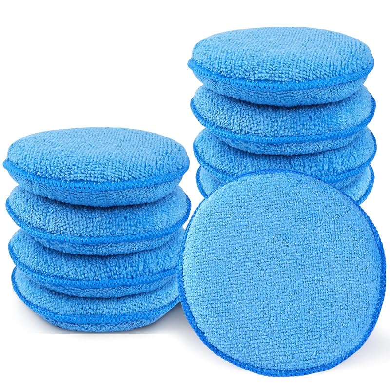 Aplicadores de Cera em Microfibra GLIMGLINT, Boinas Redondas de Espuma para Polimento e Detalhamento Automotivo, 12 unidades