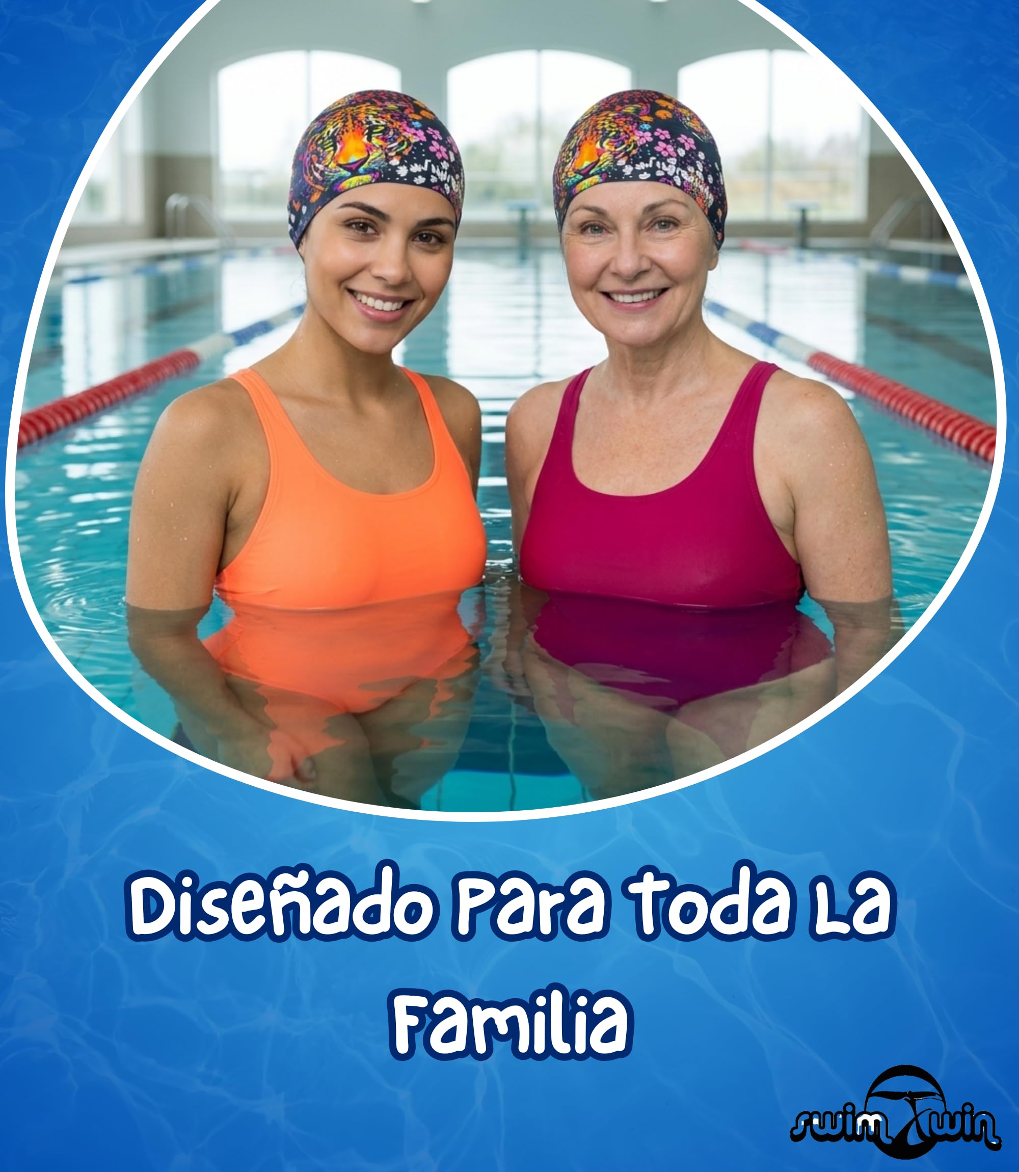 Leopard Gorro Natacion Silicona Piscina Mujer Nina Unisex Desde 5 Anos Diseno Leopardo Original Colorido Entrenamiento Aquagym Waterpolo Regalo Deportivo Familiar Pro