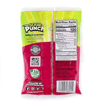 Sour Punch Bites, Sweet Strawberry Fruit Flavor, 5oz Bag (Pack of 12), Soft & Chewy Candy