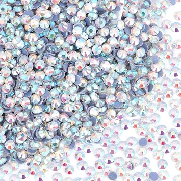 2880PCS Crystal Hotfix Rhinestones Bulk, Flatback Glass Hot Fix Gems for Clothing, Crafts, DIY Decor&Iron-On FabricCrystal AB SS30