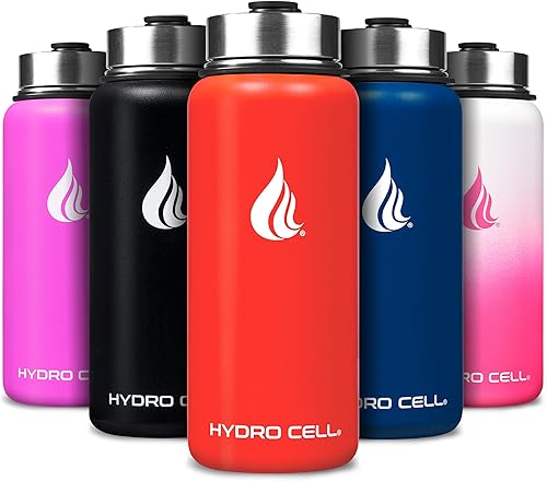 Miniatura 151 de HYDRO CELL Botella de agua aislada de acero inoxidable con pajilla, para bebidas frías y calientes, frasco de vacío de metal con tapa de rosca y