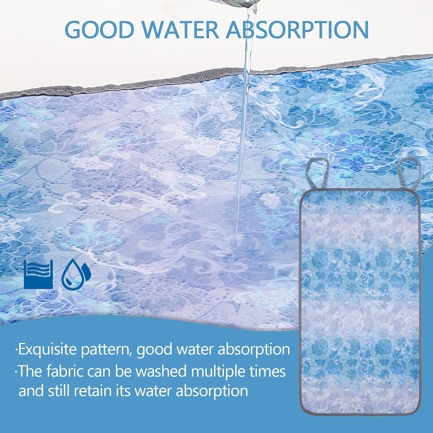 Waterproof Wheelchair Pad for Elderly, Washable Wheelchair Seat Pad Cover with Handles, Highly Absorbent Incontinence Wheelchair Pad for Adults and Elderly, 35.5" x 19"