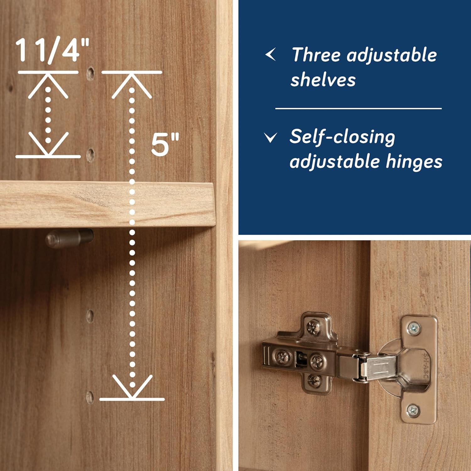 Sauder Newberry Lane Storage Organizer Khaki Pine Finish - Image 6