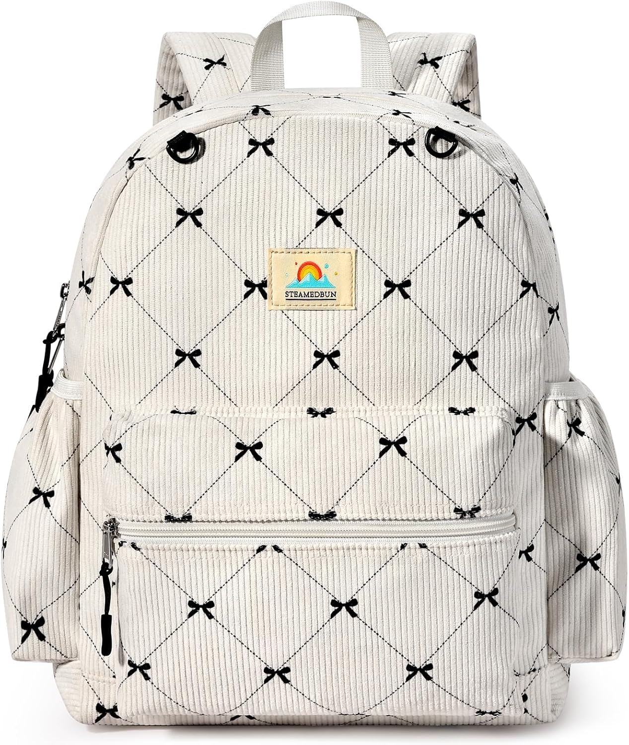 STEAMEDBUN Corduroy Kids Backpack for Girls and Boys 5-8: Girls Backpack for Elementary Kindergarten - 15 inch Cute Backpacks for Kids - Bow - Image 9