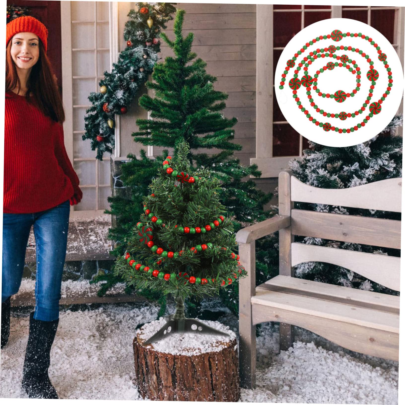 TOPBATHY 3st Weihnachtsanhänger Quastengirlande Lichthausdekorationen Für Zu Hause Bauernhausperle Quaste Dekoration Für Weihnachtsfeiern Hängender Perlenanhänger Holz