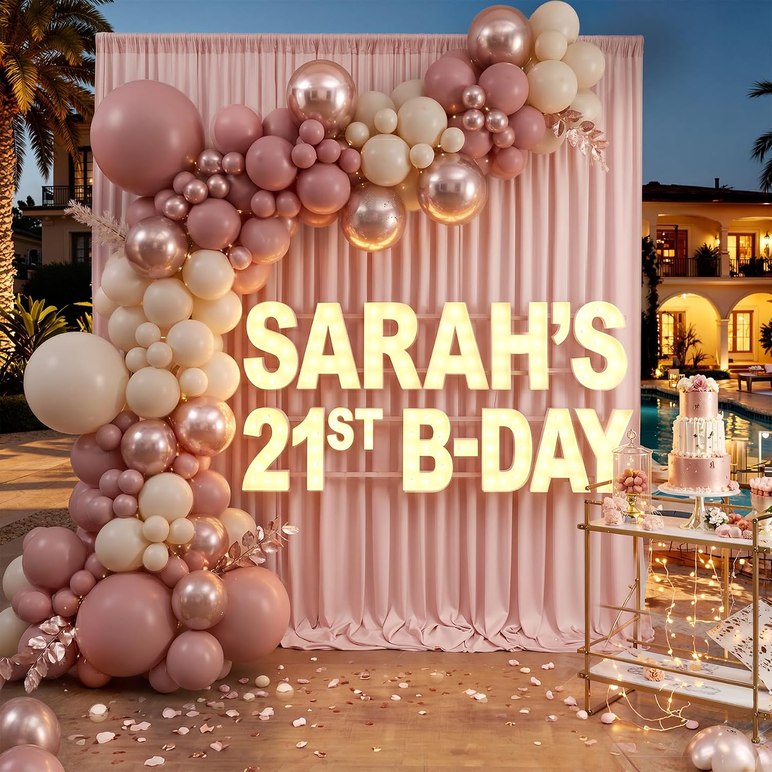 10ftx10ft Wrinkle Free Dusty Pink Backdrop Curtains for Parties, Silky Polyester Photo Backdrop Drapes 2 Panels 5x10ft Back Drop Cloth for Wedding Birthday Baby Shower Photography Background