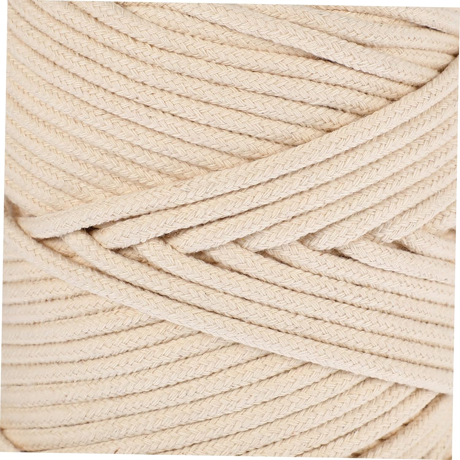 Homoyoyo Cotton Rope for Craft 2 Rolls of Natural Braided Cotton Cord for DIY Macrame Decoration and Weaving for Plant Hanger Wall Hanging Projects