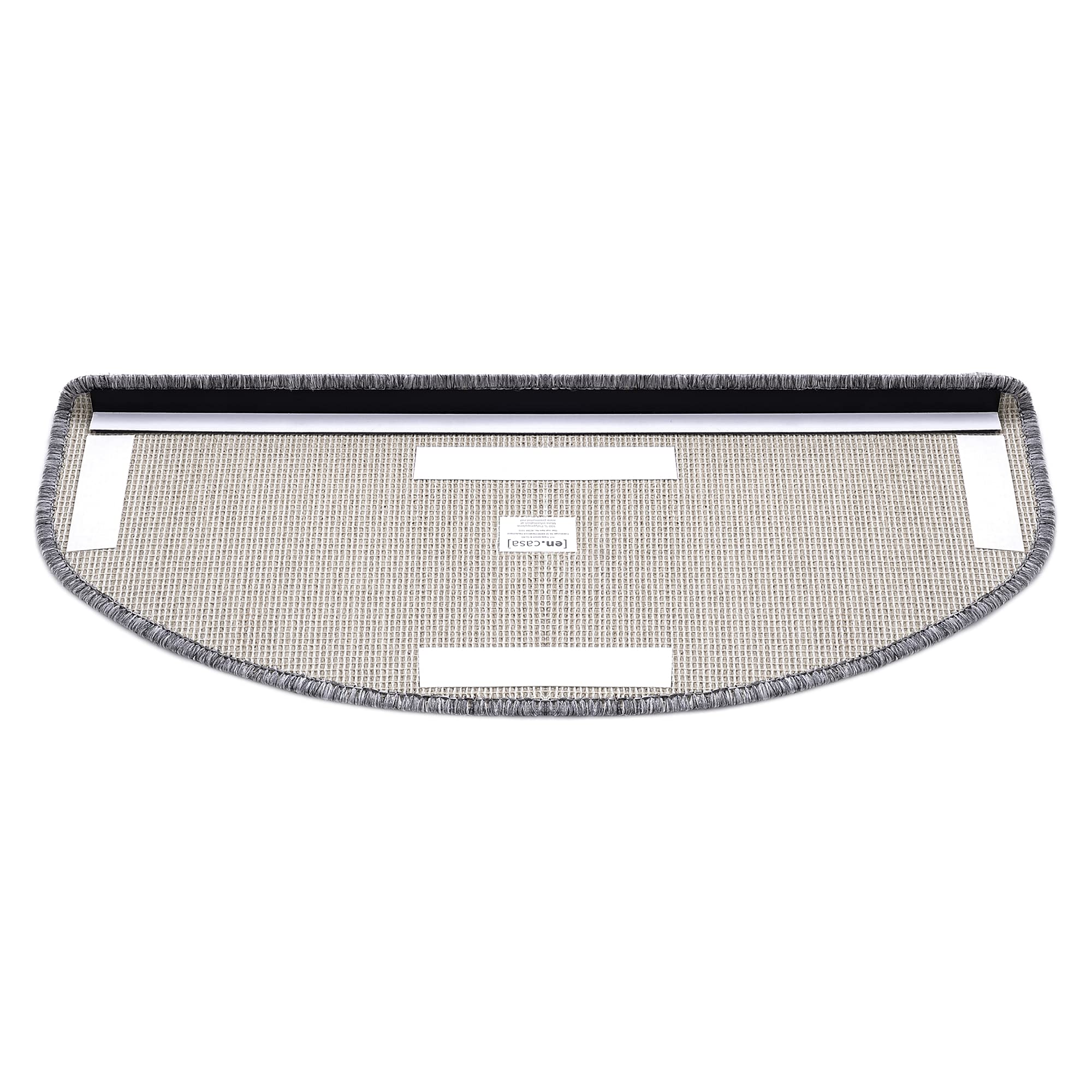 [en.casa] Set da 15 Tappeti Coprigradini per Scale Interne 65 x 24 x 7 cm Antiscivolo con Retro Adesivo - Mezzaluna - Grigio Chiaro