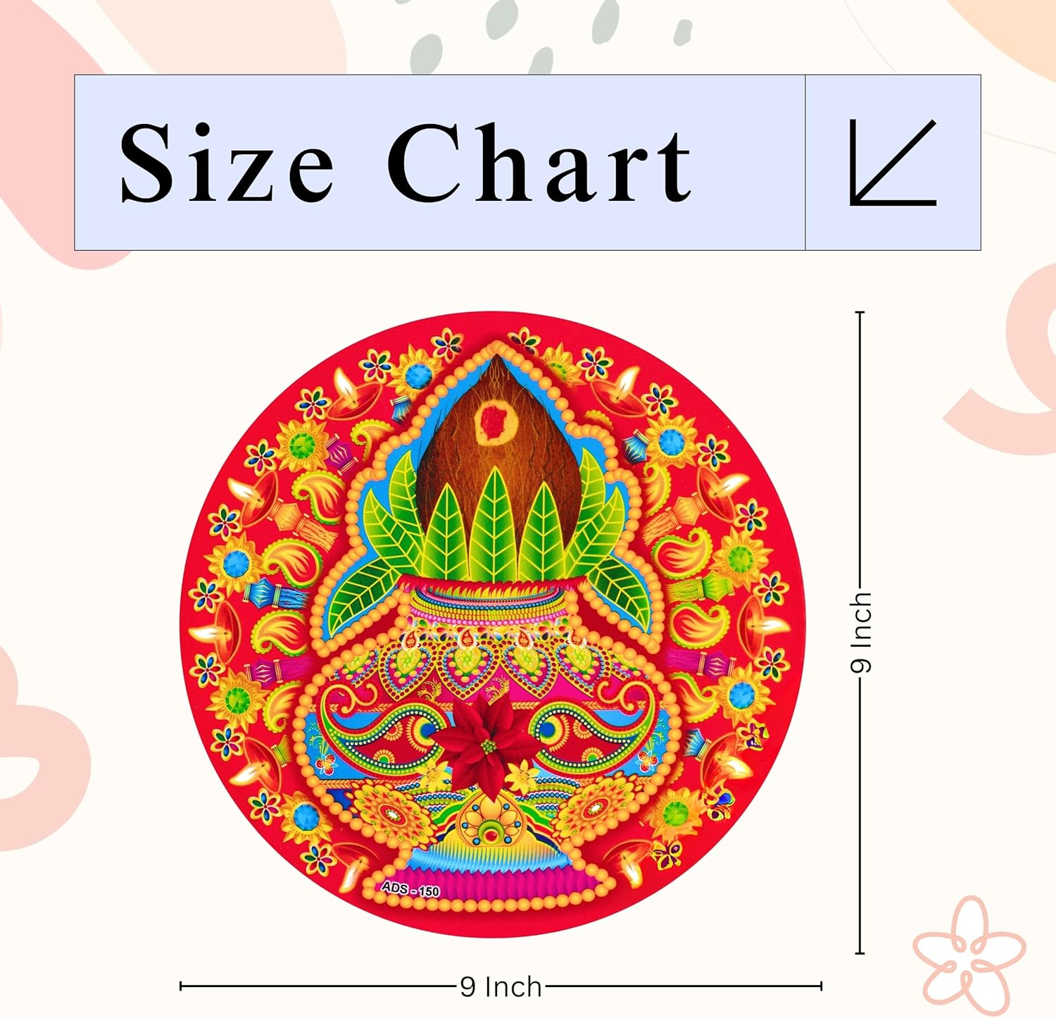 Diwali Rangoli Sticker for Floor Decoration | Easy to Apply Removable Rangoli Design | Decorative Floor Sticker for Festival, Home & Office AP2