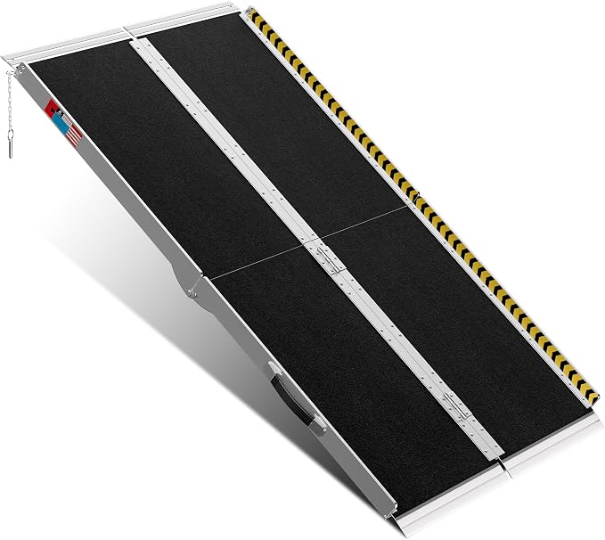 Amazon.com: WHALEMOTOR Portable Wheelchair Ramp 5FT, Anti-Slip Aluminum ...