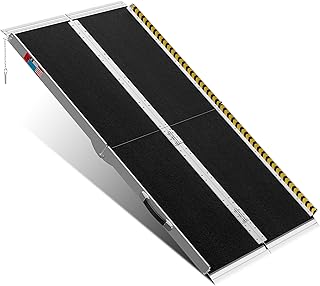 Portable Wheelchair Ramp 5FT, Anti-Slip Aluminum Folding Portable Ramp, Wheelchair Ramps for Home, Weight