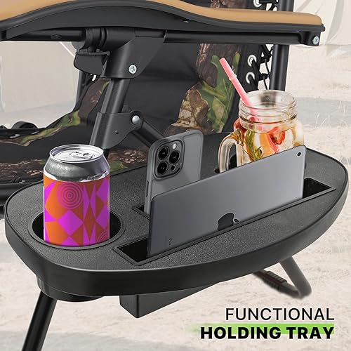 Miniatura 8 de Magshion Juego de 2 sillas de gravedad cero con dosel, silla reclinable reclinable para patio al aire libre, plegable antigravedad, tumbona portátil