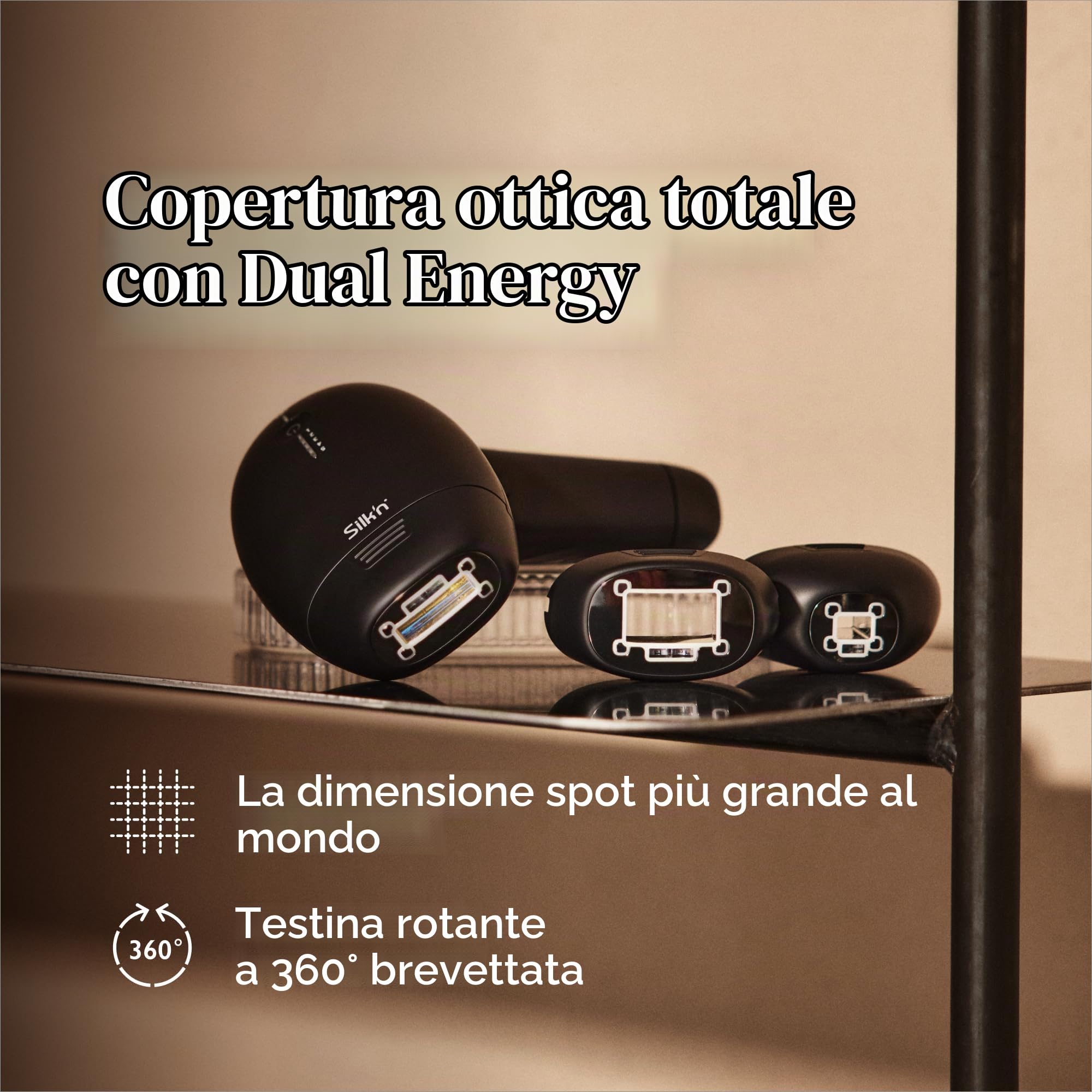 Silk'n Epilatore luce pulsata - Silk'n 7 2024 Edition - Depilatore corpo e viso con testa girevole, 3 testine di ricambio, Rasoio, cofanetto - Per tutti - toni di pelle - Ultrarapido - Nero