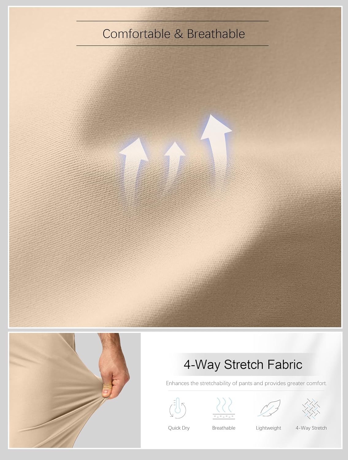 G Gradual Men's Stretch Golf Joggers with 3 Pockets Slim Fit Sweatpants Work Dress Casual Pants for Men with Belt Loops - Image 4