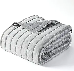 YnM Cooling Weighted Blanket for Adults, 30lbs Heavy Bed Throw Comforter with 100% PE Fabric, Ideal for Hot Sleepers or Summer Days(88x104 Inches for Queen/King Bed, 30 Pounds, Grey)