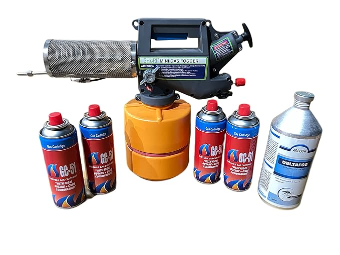 SHoRI Combo Pack of Fogging Machine with 4 Gas Can and 1 Litre Chemical