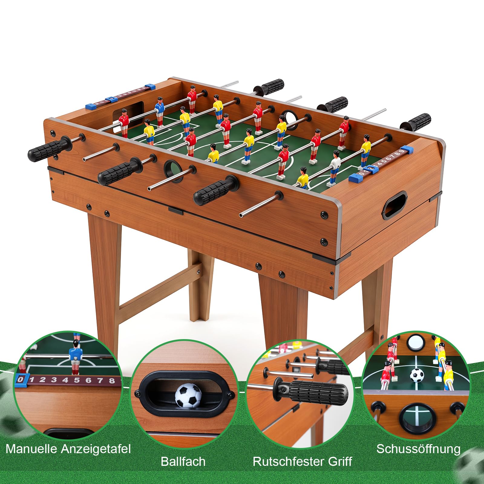 4-in-1 Multi Game Table, Tischkicker Kickertisch for Kids and Adults