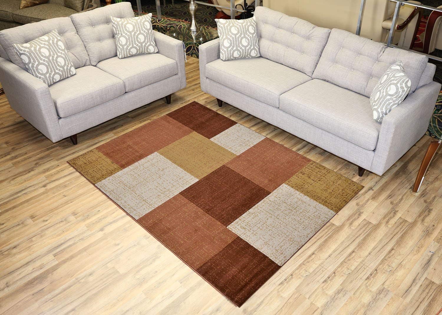 Studio Collection Squares Geometric Area Rug Rugs (Squares