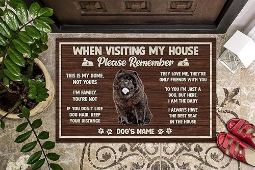 Miniatura 4 de Tapete personalizado para puerta de entrada interior Chow Chow cuando visites mi casa, Please Remember Welcome Doormat para amantes de los perros,